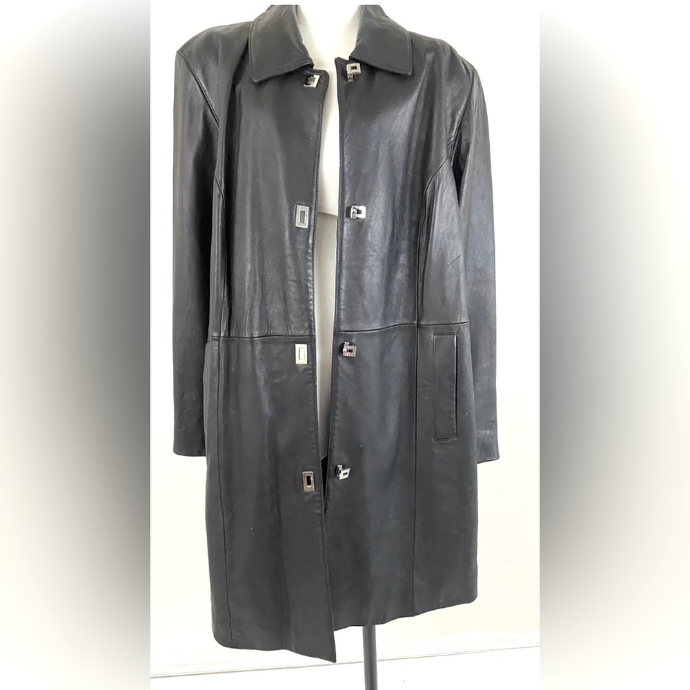 Alfani Car Women’s Outerwear Black Leather Jacket Size Medium